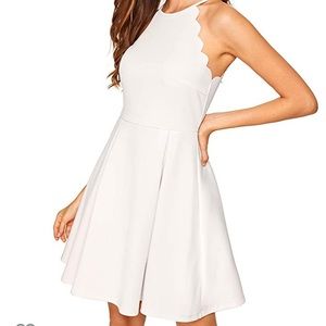 Scallop Flared Swing Pleated Aline Dress